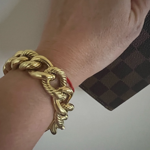 David Yurman 18K YG Jumbo Large Cable Curb Oval Link Bracelet 57 Grams!! Heavy - Picture 4 of 16